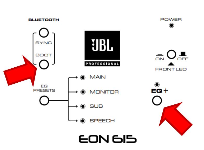 Jbl eon sales 615 reset